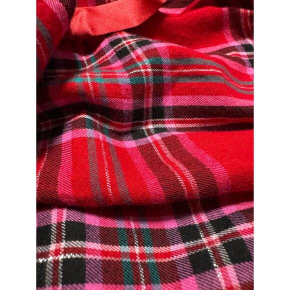 Victoria's Secret Holiday  Metallic  Plaid Flannel Pajama Set Size Large - Picture 6 of 7